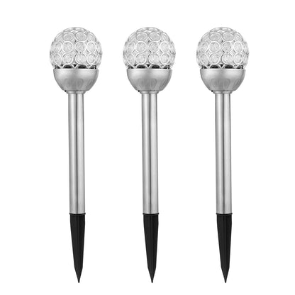 Solarek 3-pack outdoor solar ball RGB lights with stainless steel posts IP44 waterproof on Tampa Home & Garden Store
