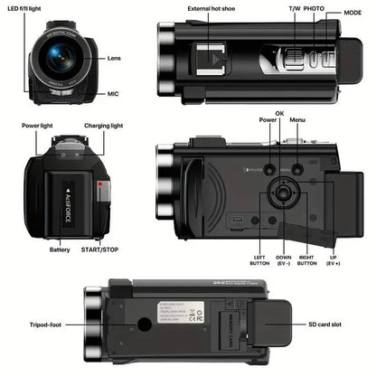 Camcorder bundle 16x zoom 1080P HD with 2 batteries, 32GB TF card, mic, hood and bag on Tampa Home & Garden Store