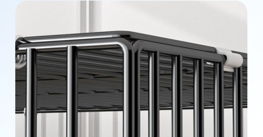 Home Fashion Personality Double Layer Bird Cage black metal frame with chrome rails on Tampa Home & Garden Store