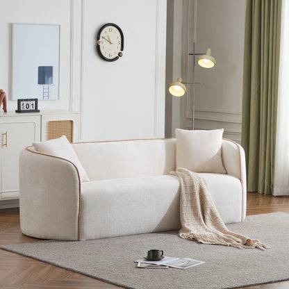 Coral Curved Boucle Sofa and Elegant Style
