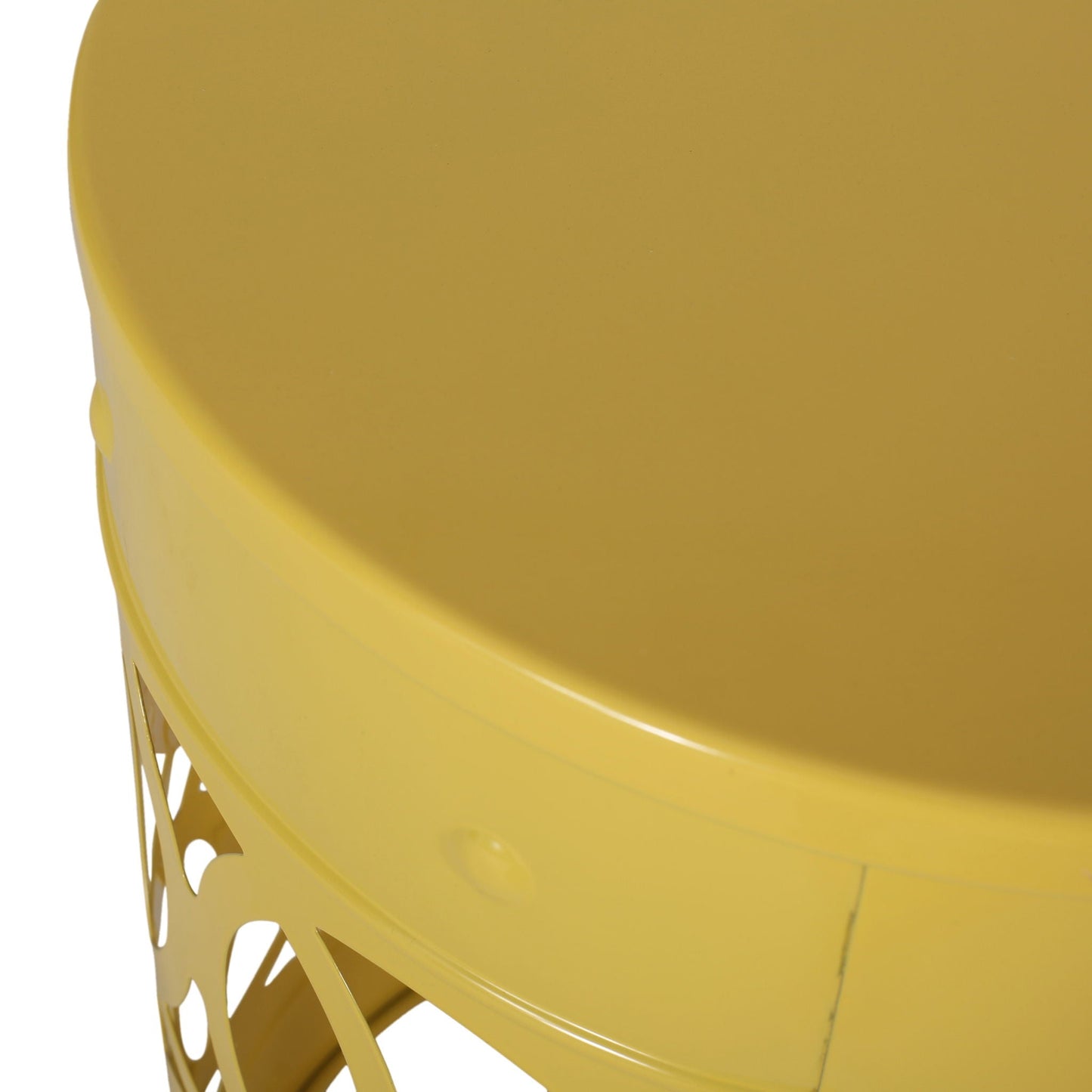 Outdoor Metal Side Tables Set of Two for Patio