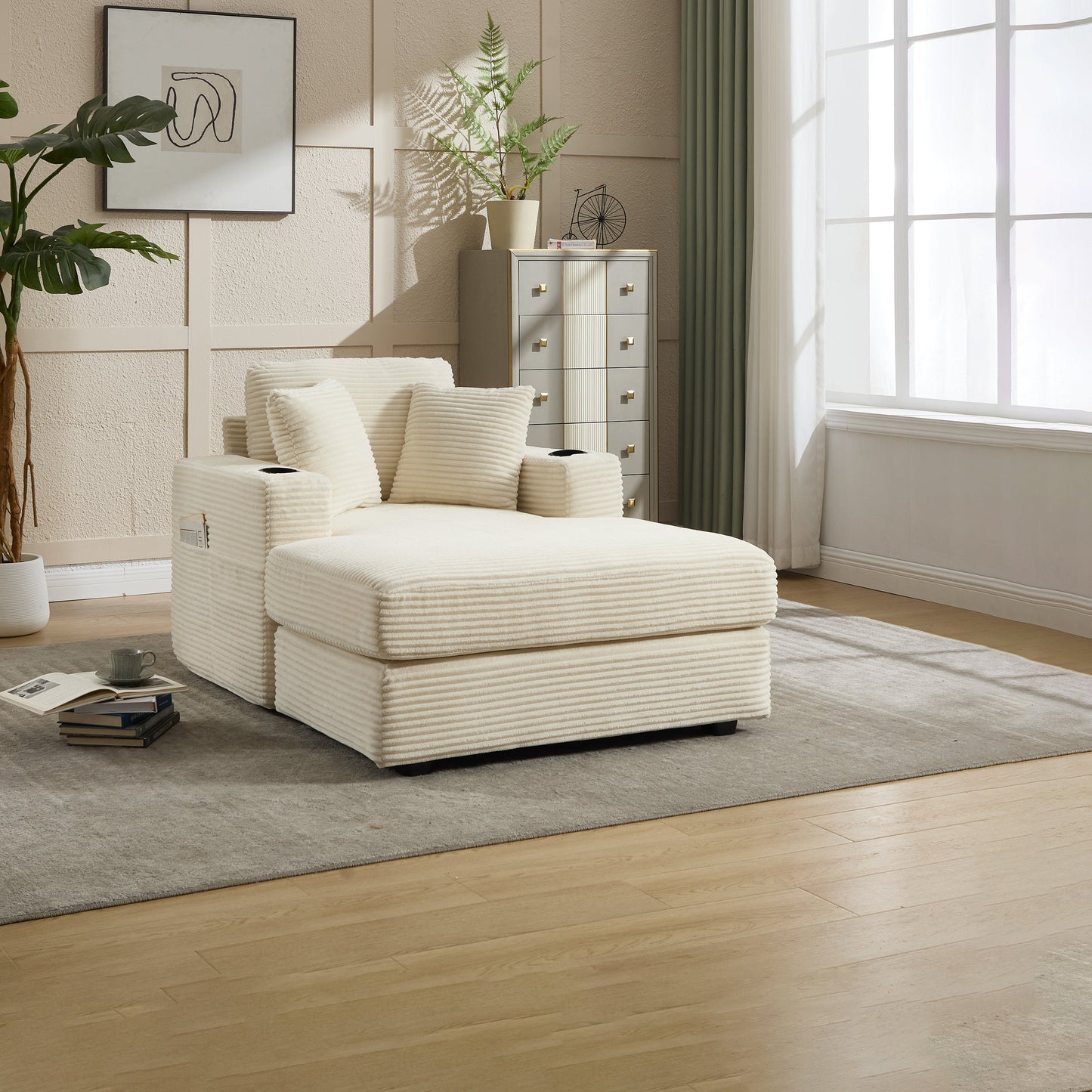 Quality Corduroy Chaise and a Relaxing Home Sofa