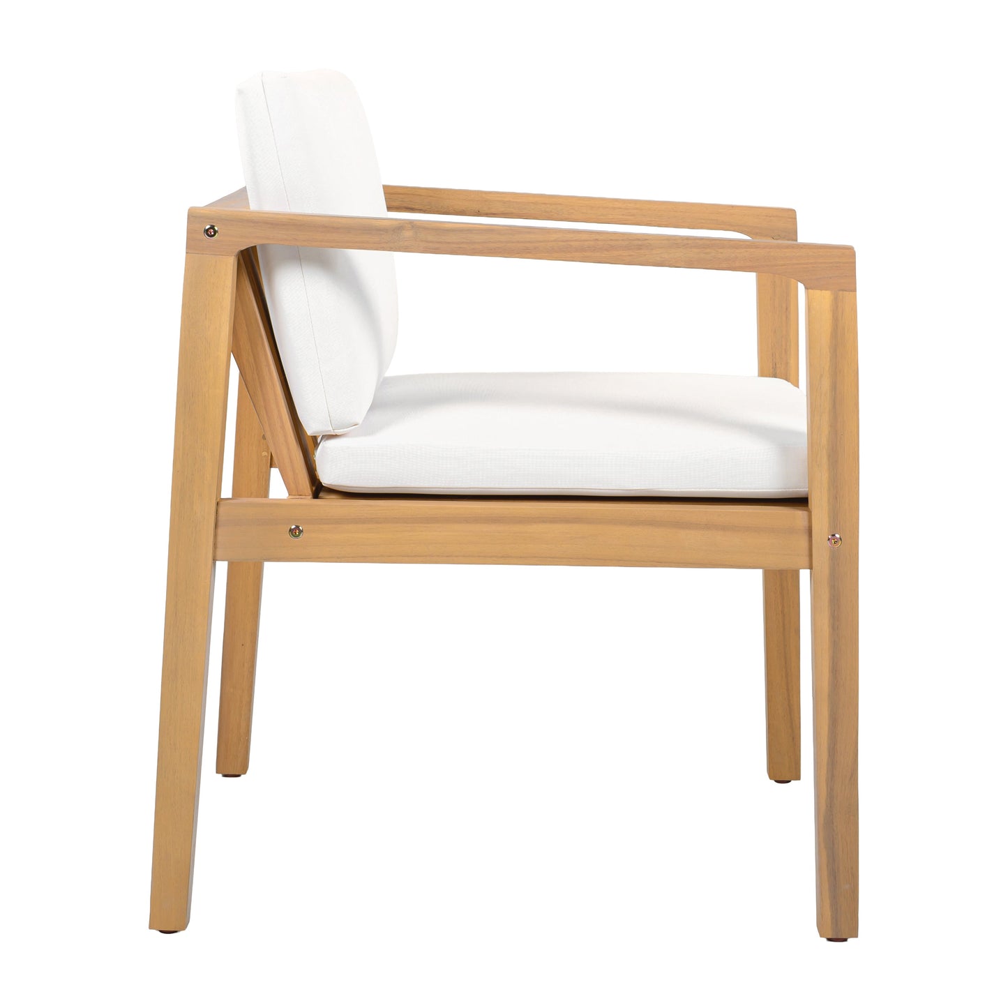 Acacia Wood Outdoor Dining Chairs Set of Two