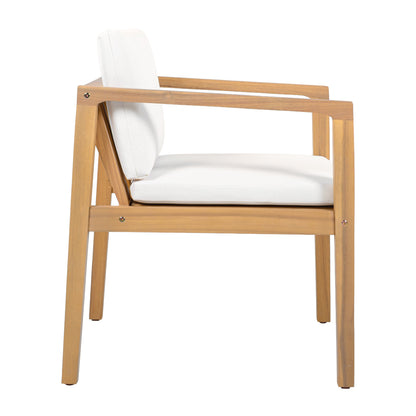 Acacia Wood Outdoor Dining Chairs Set of Two