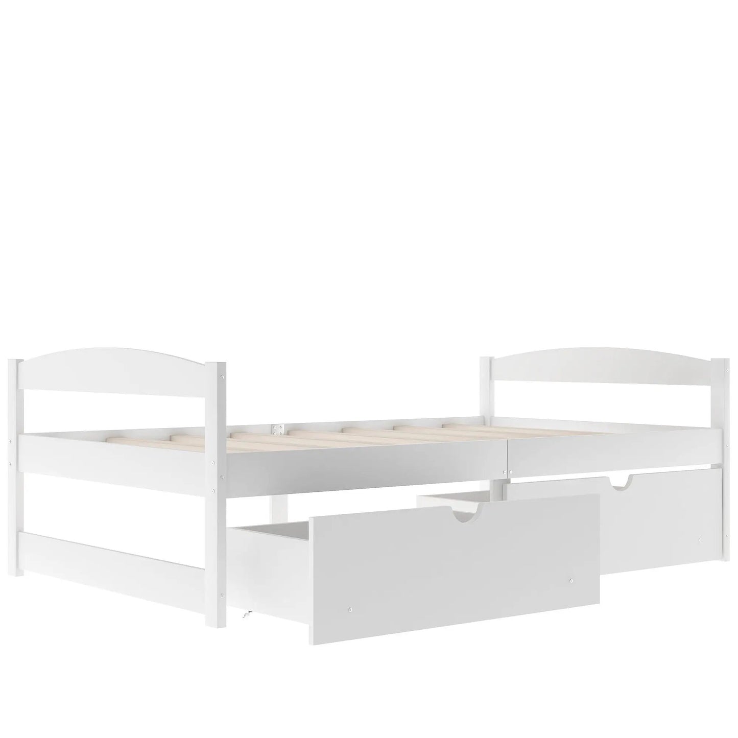 Platform Bed With 2 Drawers in white finish, storage bed by Unique Piece Furniture on Tampa Home & Garden Store