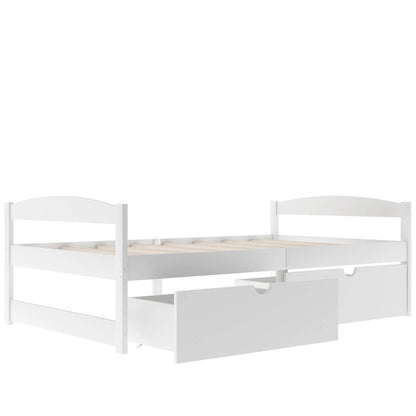 Platform Bed With 2 Drawers in white finish, storage bed by Unique Piece Furniture on Tampa Home & Garden Store