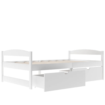Platform bed with 2 drawers in white wood by HouseOfZazla storage bed on Tampa Home & Garden Store