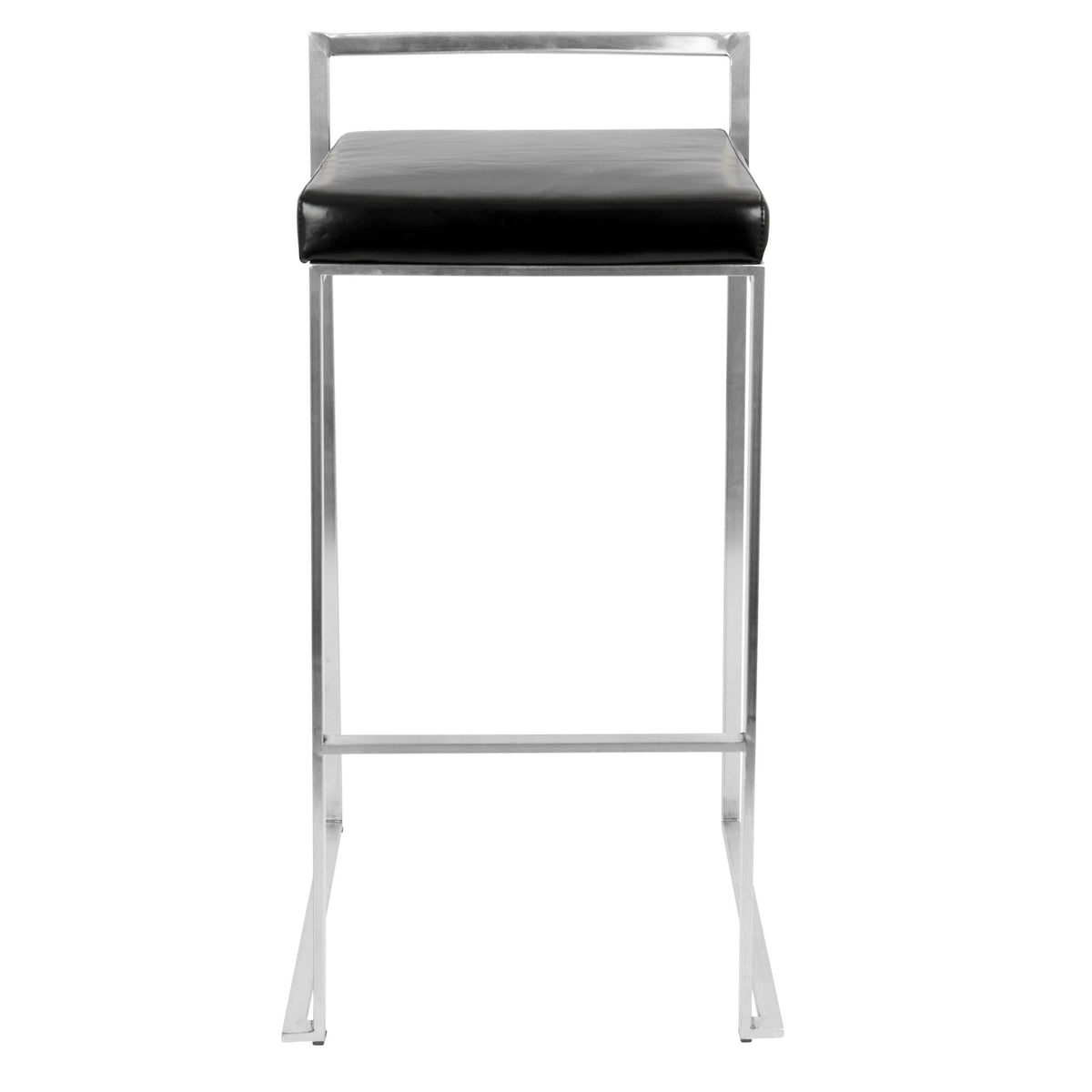 Contemporary stackable barstool with padded black seat, chrome frame by HouseOfZazla on Tampa Home & Garden Store