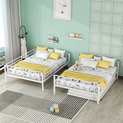 Steel Construction Bunk Bed white metal frame with twin beds by Unique Piece Furniture on Tampa Home & Garden Store