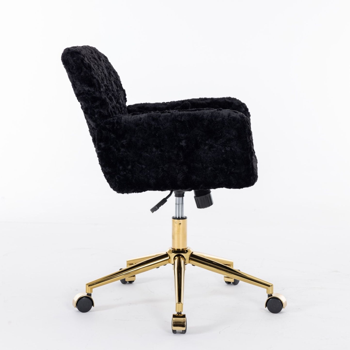 Office Chair with Rabbit Hair and Metal Base