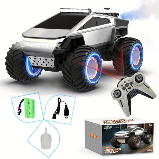 RC Monster Truck 4WD Remote Control Car Off-Road Toy with LED Lights for Kids 6+ - Tampa Home & Garden Store