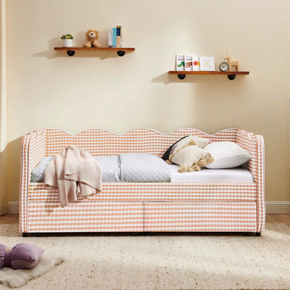 Gingham Daybed With USB Port and Wave Design