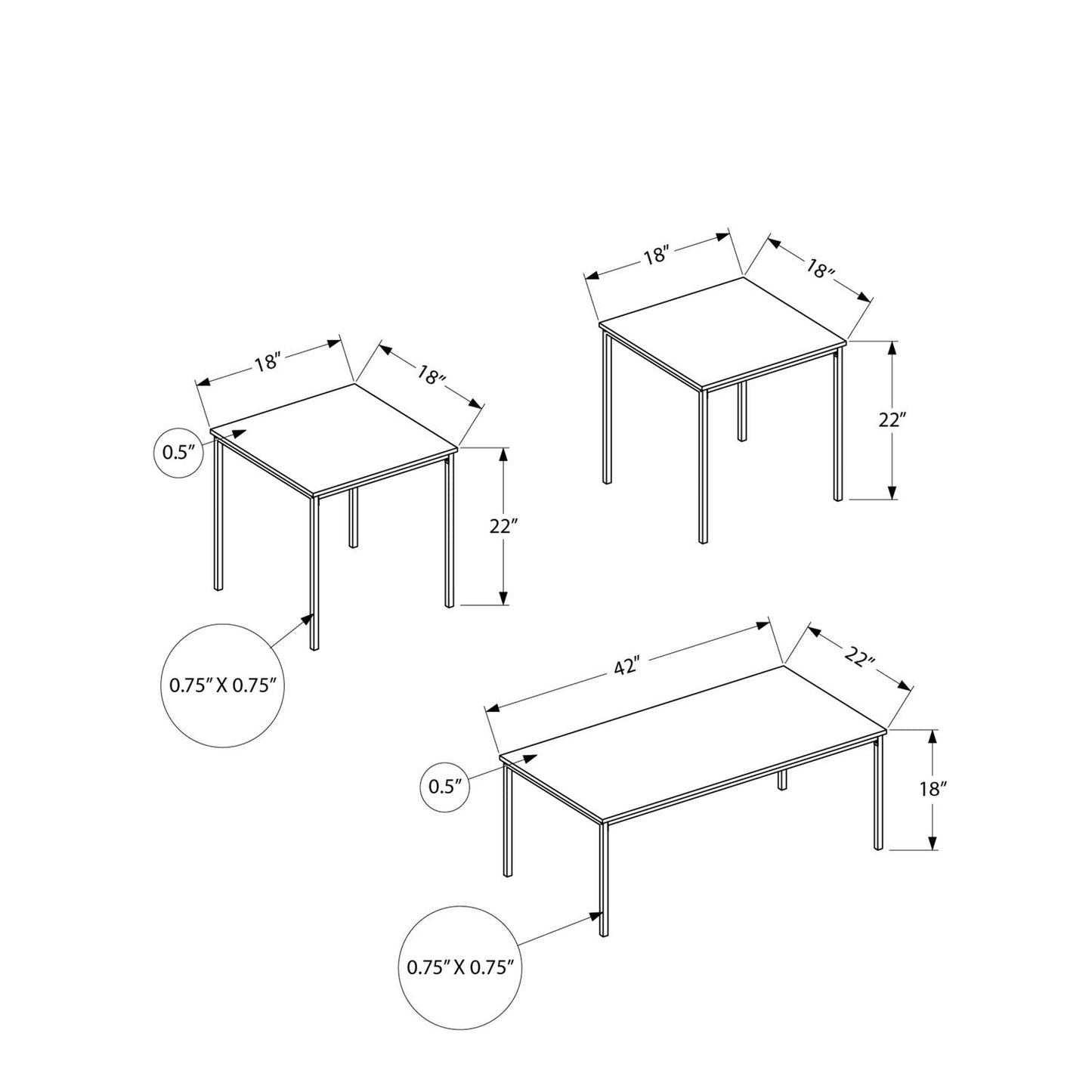 Coffee Table Set End Tables Contemporary Modern