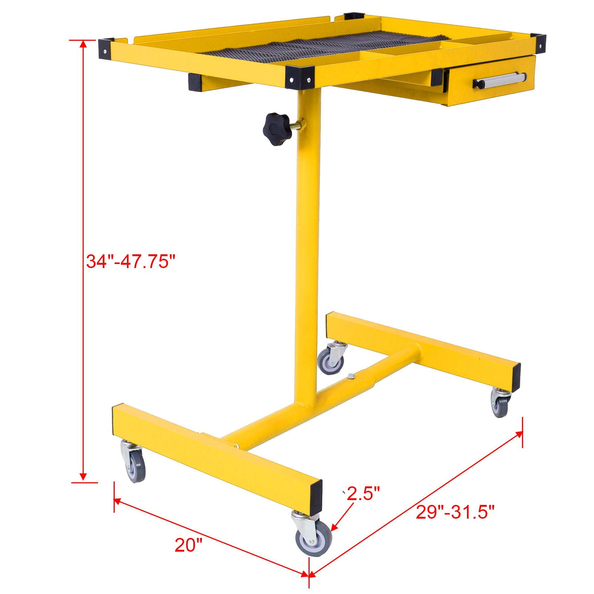 Adjustable Tear Down Work Table With Drawer, yellow steel power station on casters HouseOfZazla on Tampa Home & Garden Store