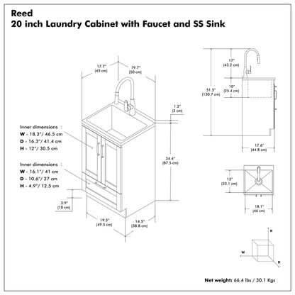 Reed Deluxe Laundry Cabinet with Pull-Out Faucet