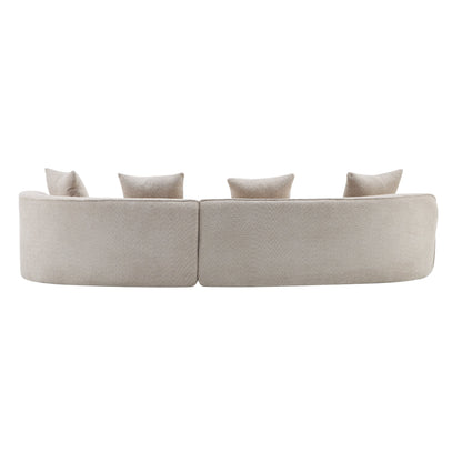 Curved Sectional Sofa and Almond Full Foam