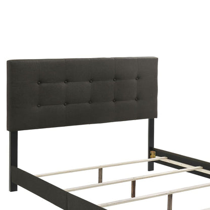 Tufted panel bed by HouseOfZazla in dark gray upholstery with button tufting on Tampa Home & Garden Store