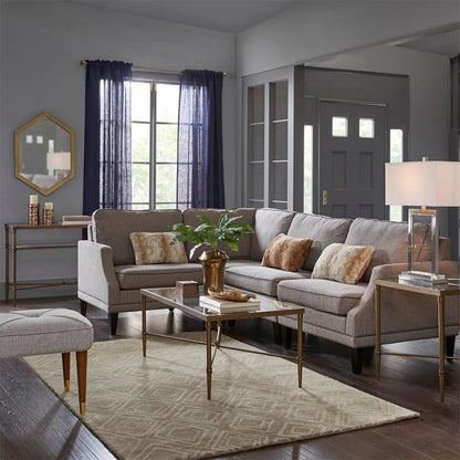Bronze Metal Coffee Table with Tempered Glass Top