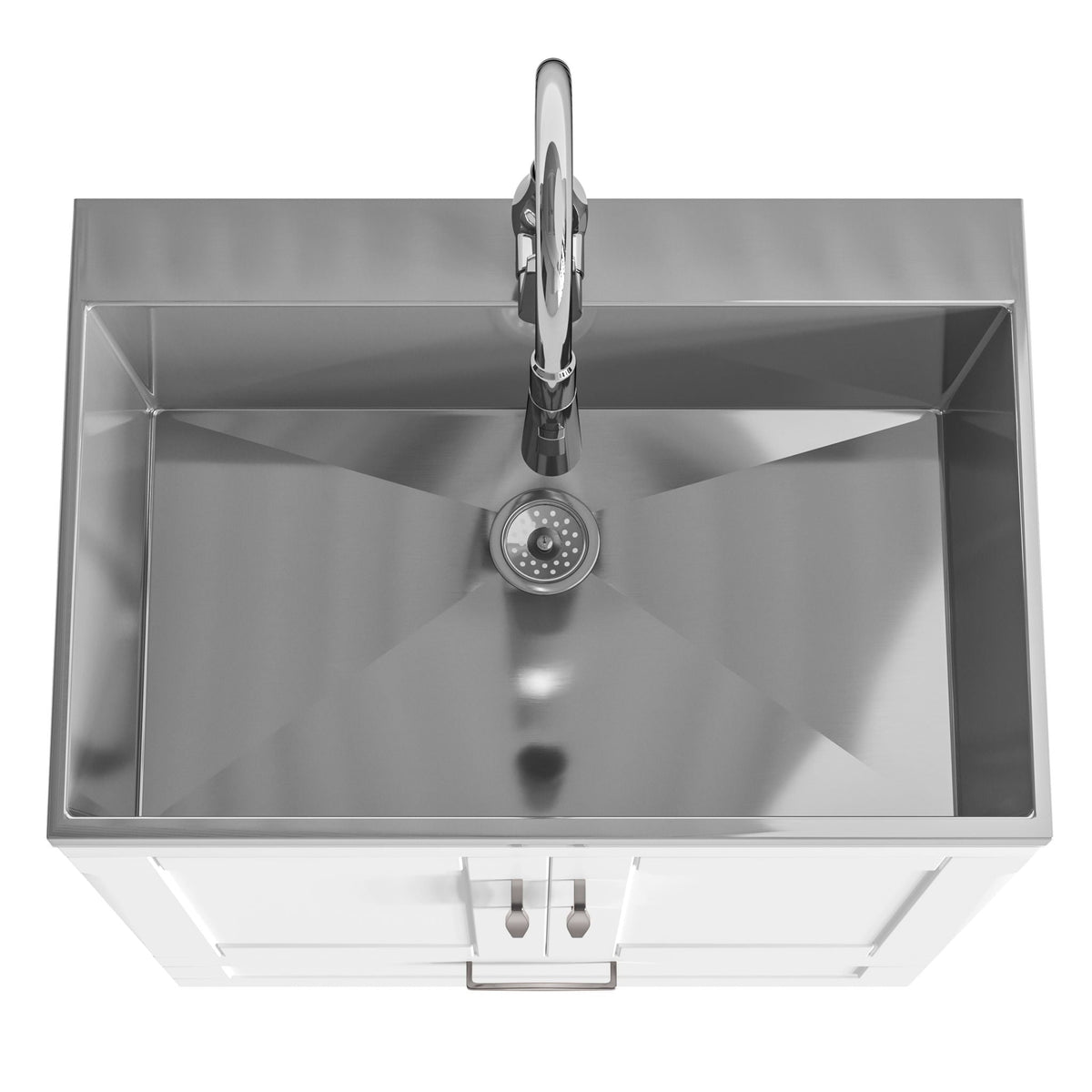 Deluxe Laundry Cabinet With Sink And Faucet Unit stainless steel vanity by HouseOfZazla on Tampa Home & Garden Store