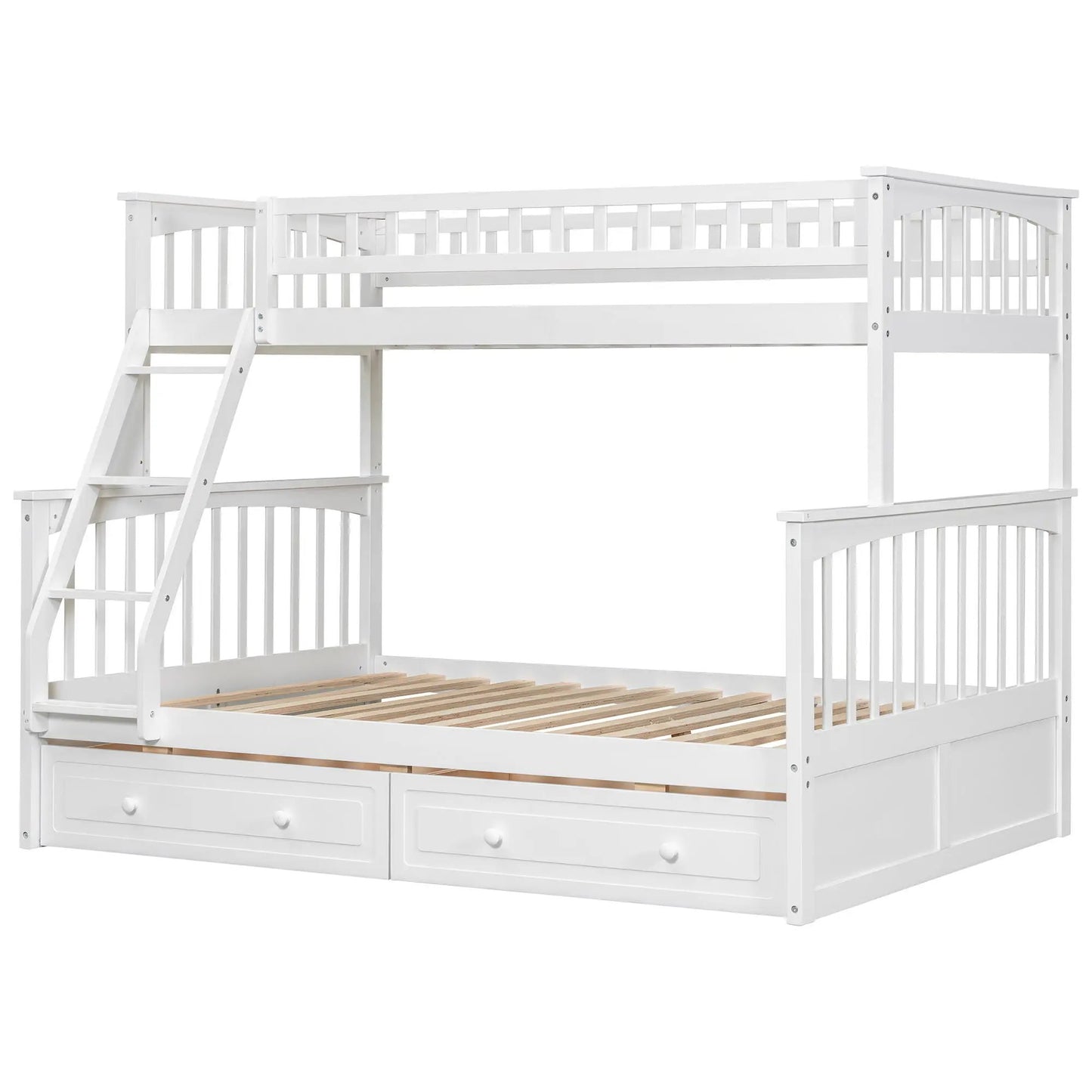 Bunk Bed with Drawers and Convertible Storage