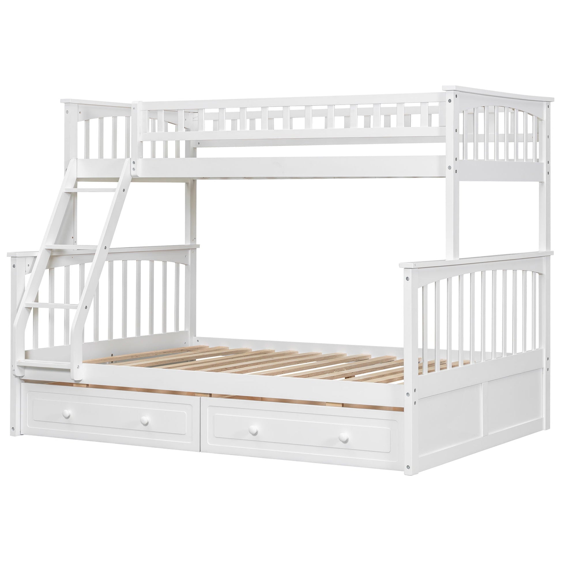 Bunk bed with drawers, white wooden finish, HouseOfZazla on Tampa Home & Garden Store