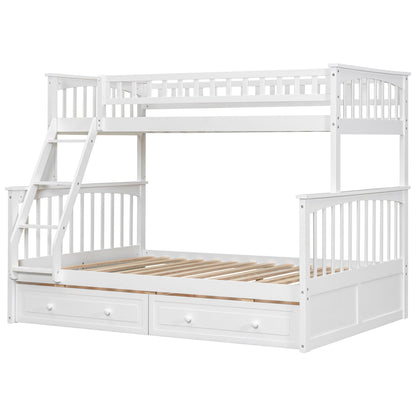 Bunk bed with drawers, white wooden finish, HouseOfZazla on Tampa Home & Garden Store