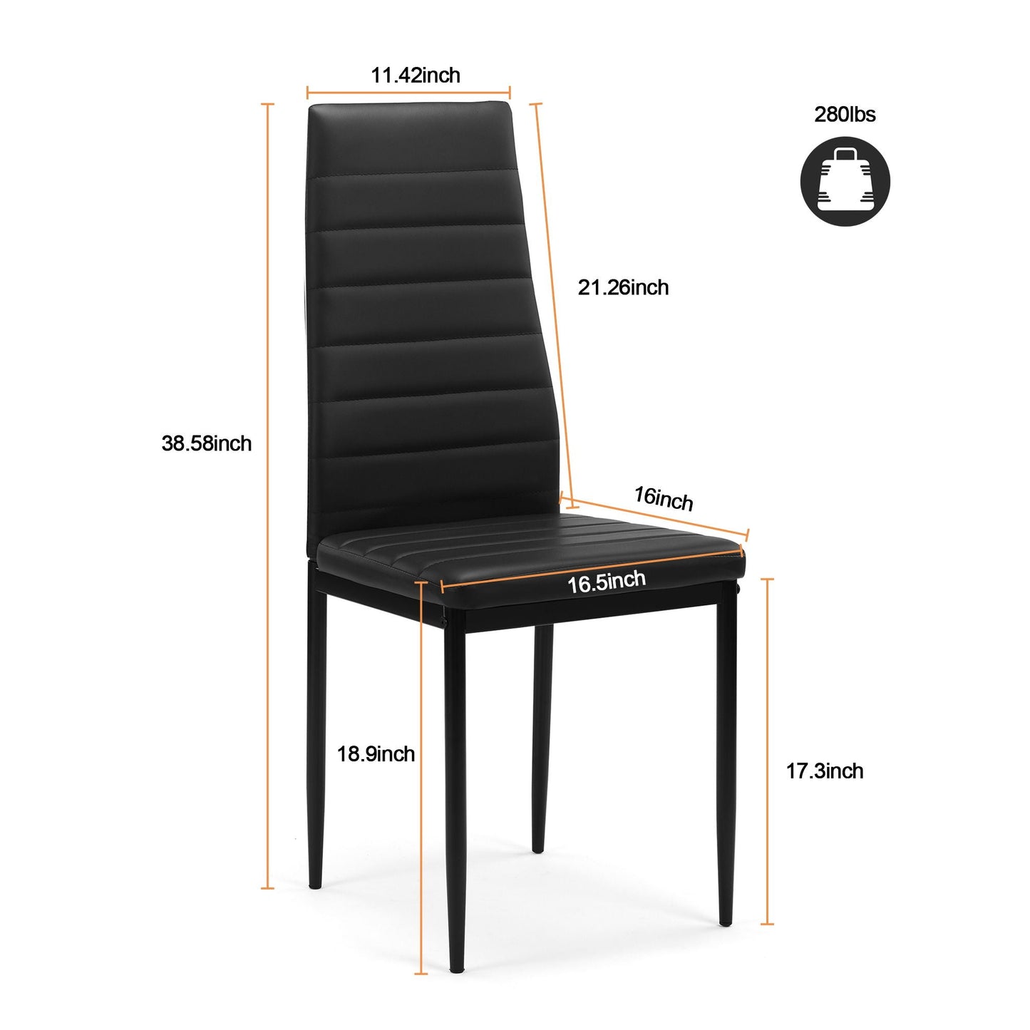 5 Piece Dining Set with Glass Table and 4 Chairs