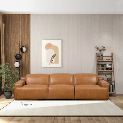 Urbana Triple Power Recliner Sofa in Tan