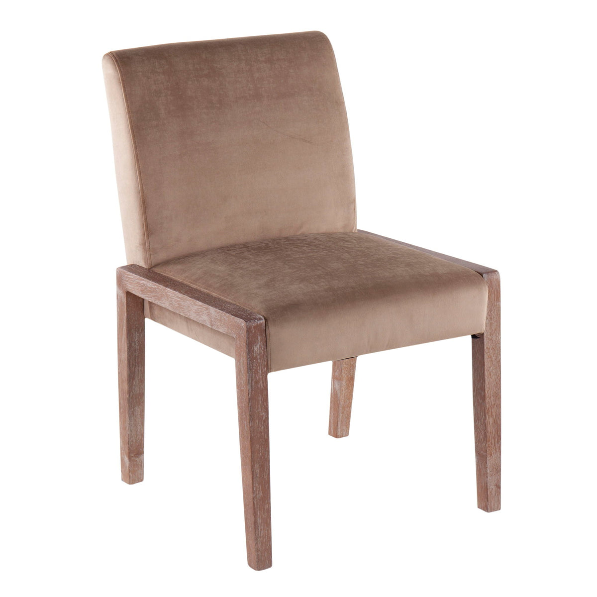 Contemporary chair set of 2 with foam-padded brown seat and wooden legs on Tampa Home & Garden Store
