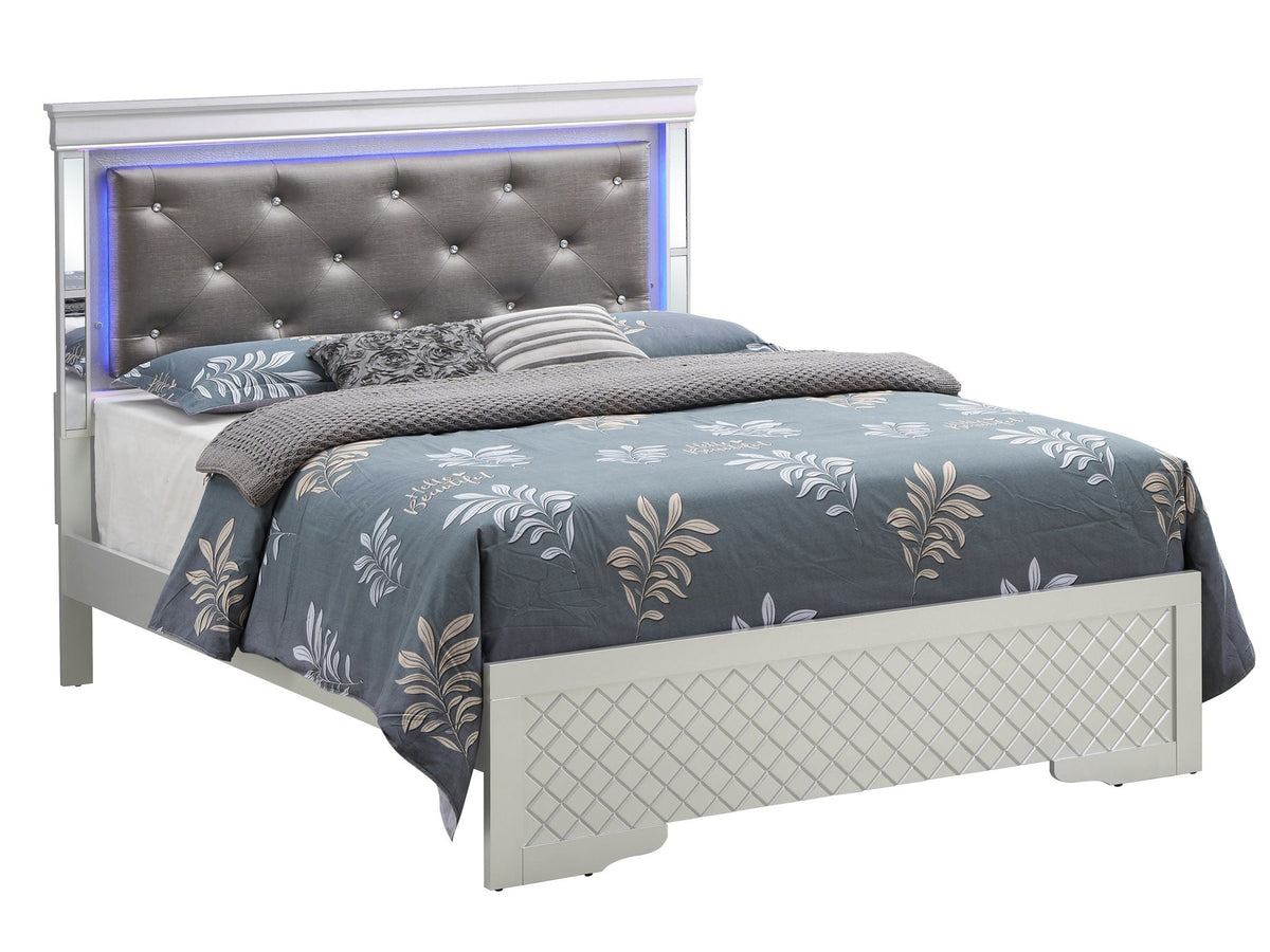 Tufted Bed With Led Headboard And Footboard