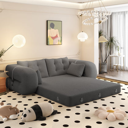 HouseOfZazla 3-in-1 Human Dog Bed foldable gray floor sofa bed on Tampa Home & Garden Store