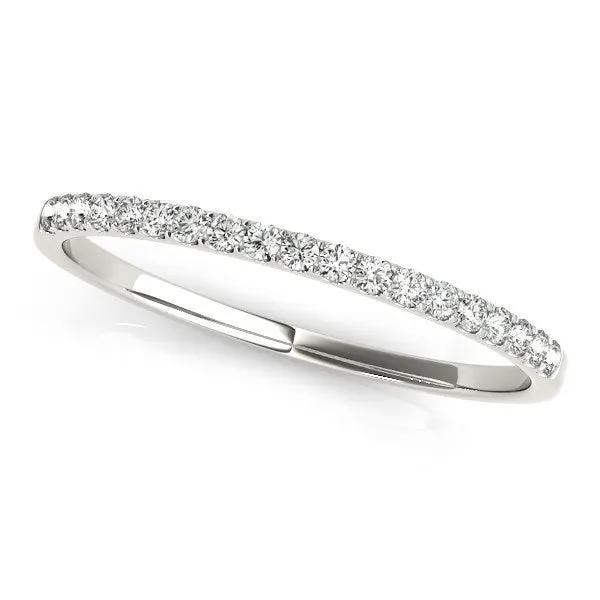14k white gold slim pave-set diamond wedding band, 1/8 cttw, by Bids.com on Tampa Home & Garden Store