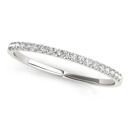 14k white gold slim pave-set diamond wedding band, 1/8 cttw, by Bids.com on Tampa Home & Garden Store