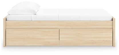 Onita platform bed with built-in storage drawers in light oak by Unique Piece Furniture on Tampa Home & Garden Store