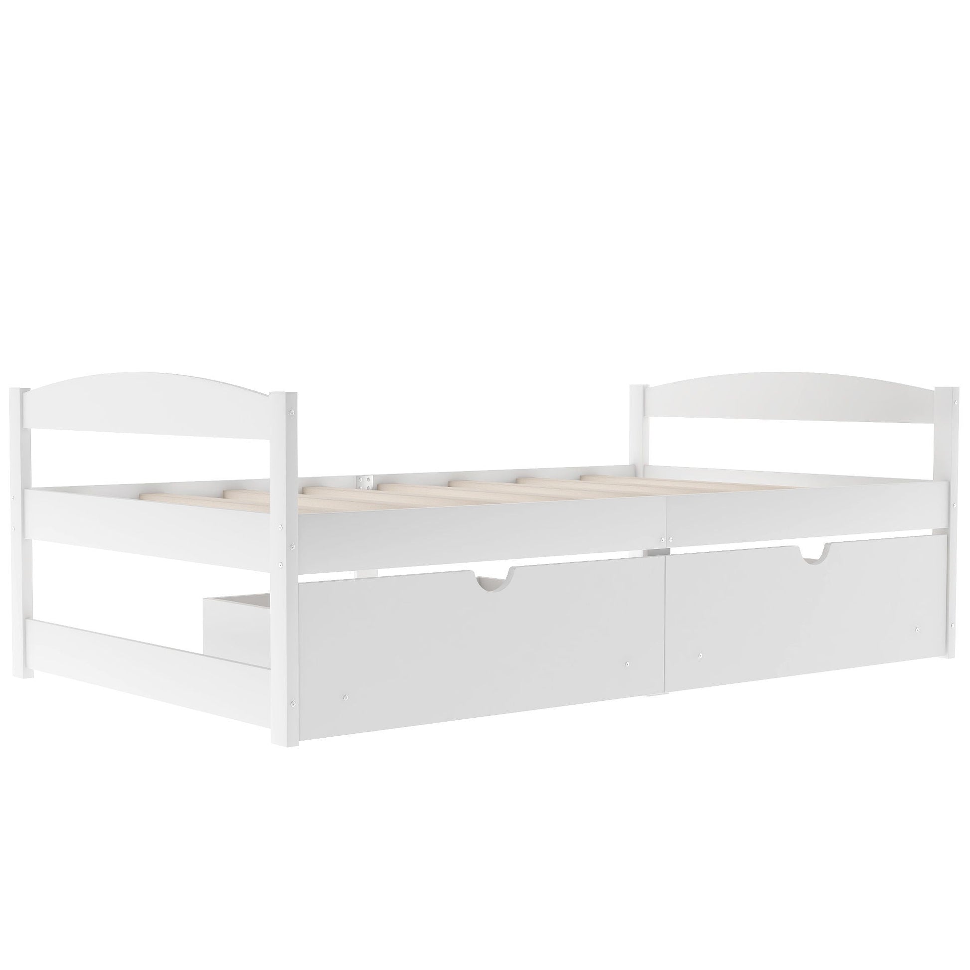 Platform bed with 2 drawers, white finish, storage bed by HouseOfZazla on Tampa Home & Garden Store