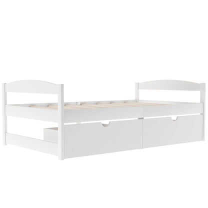 Platform bed with 2 drawers, white finish, storage bed by HouseOfZazla on Tampa Home & Garden Store
