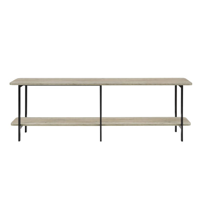 Celine 2-Shelf Console Table by HouseOfZazla with gray wood top and black metal legs on Tampa Home & Garden Store