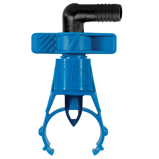 Blu-Lock saddle with 1/2 in barb adapter, blue irrigation connector 2-pack on Tampa Home & Garden Store
