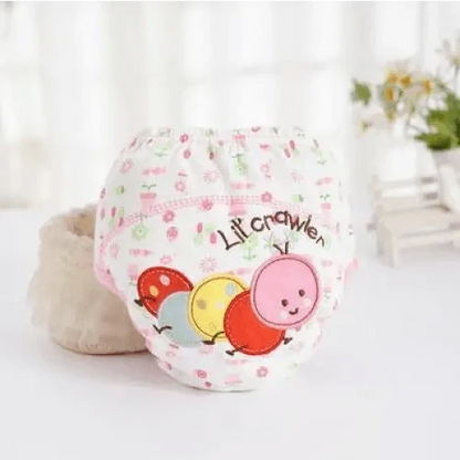 Stevvex reusable baby diaper cotton cloth with pink floral print and cartoon balls on Tampa Home & Garden Store