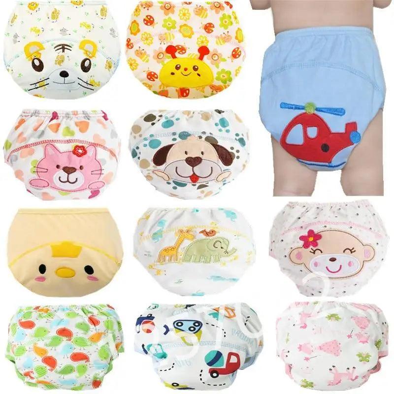 Stevvex baby reusable cloth diapers set with nine cute animal and vehicle prints on Tampa Home & Garden Store