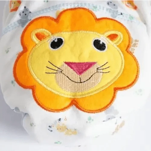 Stevvex 1pc baby diaper reusable cloth diaper with orange lion applique on Tampa Home & Garden Store