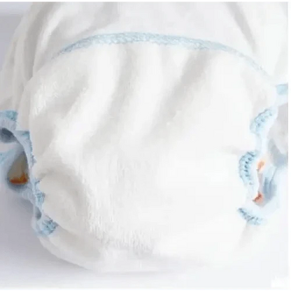 Stevvex 1Pcs baby cloth diaper white with light blue trim, reusable cotton nappies on Tampa Home & Garden Store