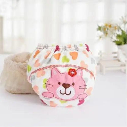 Stevvex baby cloth diaper reusable nappy with pink bunny print and multicolor hearts on Tampa Home & Garden Store