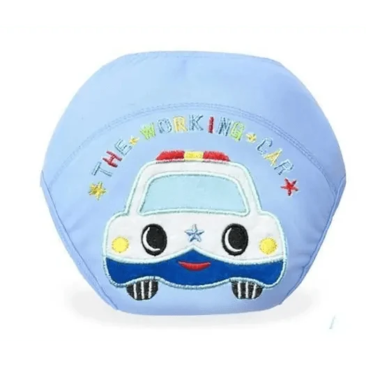 Stevvex cotton reusable baby diaper with a cute blue car print on light blue fabric, 1 piece on Tampa Home & Garden Store