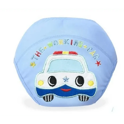 Stevvex cotton reusable baby diaper with a cute blue car print on light blue fabric, 1 piece on Tampa Home & Garden Store