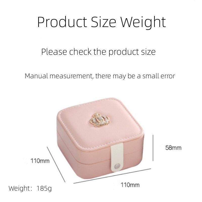 Stevvex pink PU leather double-layer jewelry box with crown emblem and latch on Tampa Home & Garden Store