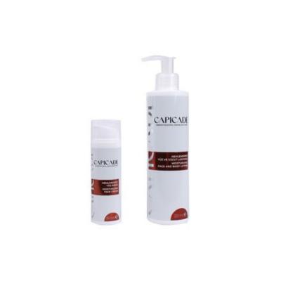 Capicade skincare set by Beauty Care Bag for dry skin in white pump bottle and mini bottle on Tampa Home & Garden Store