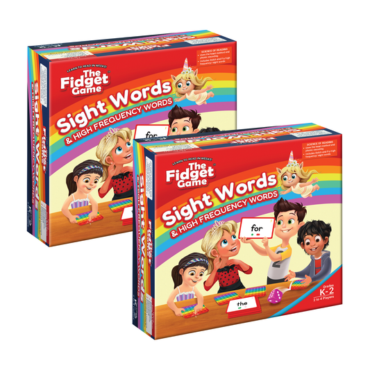Sight Words board game by The Fidget Games; cover with kids; two boxes on Tampa Home & Garden Store