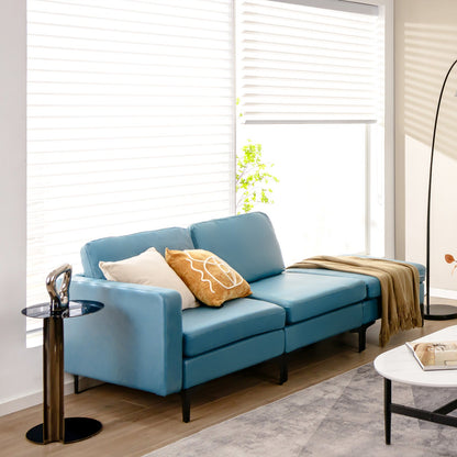 Sofá seccional modular en forma de L de 3 plazas con chaise reversible y 2 puertos USB - Verde