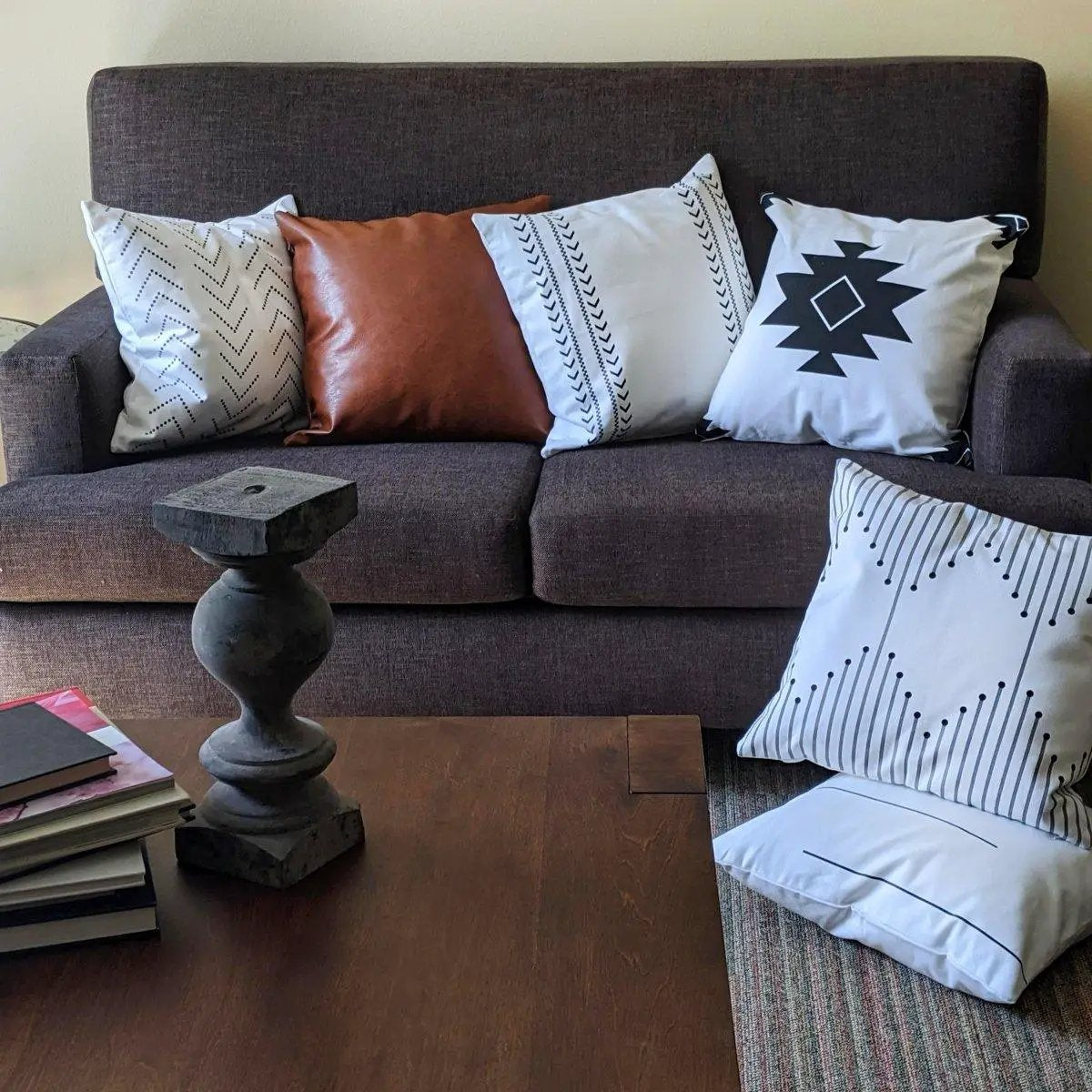 Amber and Farmhouse Pillow Set 18x18 Inches